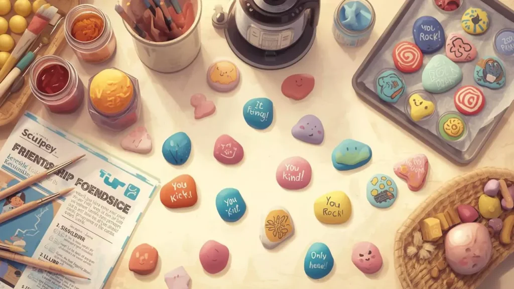 Celebrate kindness and creativity with vibrant Friendship Rocks made using Sculpey