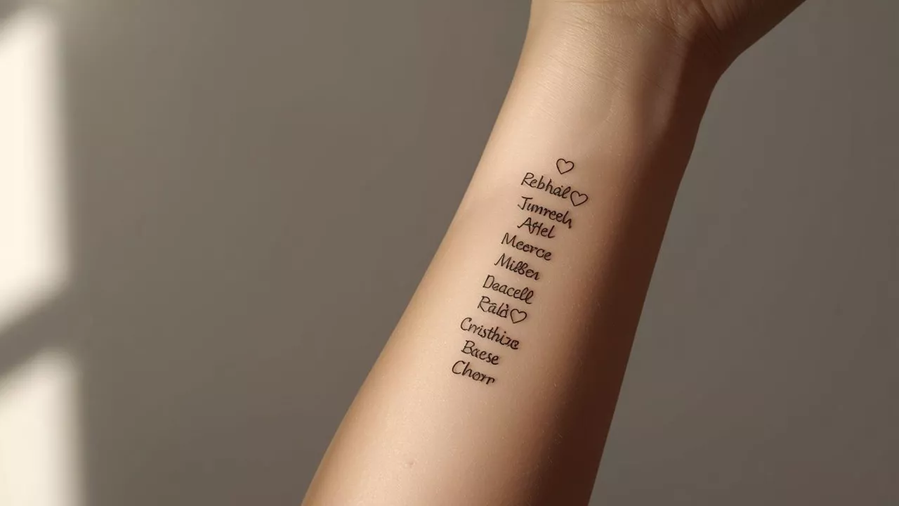 Portrait and Name Combination Tattoos